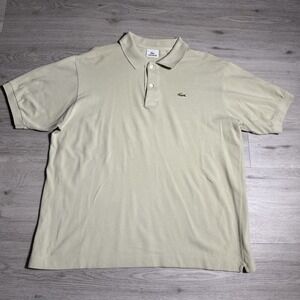 Lacoste Polo Shirt Size 6 XL Beige Classic Crocodile Short Sleeve